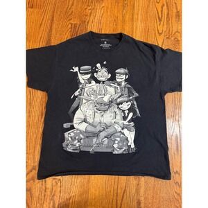 Gorillaz Band Graphic T Shirt XL Black Cotton Crew Neck Men